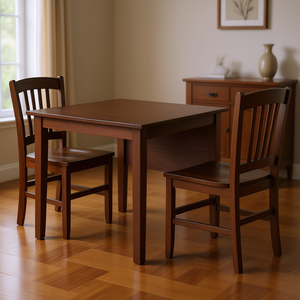 Perrone <b>Walnut</b> 3-Piece Drop Leaf <b>Dining</b> <b>Table</b> <b>And</b> Slat Back <b>Chairs</b> Set For <b>Dining</b> Room - Product Image 2