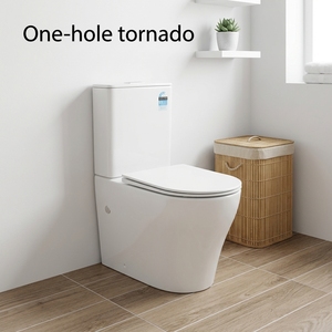 <span class=keywords><strong>WC</strong></span> en céramique deux pièces MWD Watermark Tornado Flush S-Trap 450 mm, installation facile, à poser contre le mur, pour projets hôteliers, vente en gros - Product Image 2