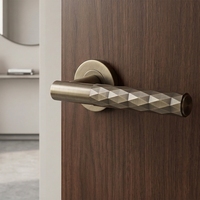 Poignée de porte intérieure à levier moleté en acier inoxydable 304 massif, motif diamant de luxe BSCI, pour le marché européen