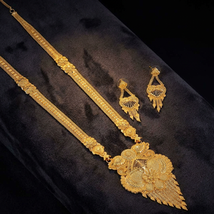 Joyería llena de oro de 14K 18K 24K de moda al por mayor, formando joyería larga, joyería india de diseño floral chapado en oro, joyería de latón - Product Image 1