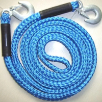 Cordon de remorquage tressé creux en PP avec crochets métalliques pour remorquage de véhicules, bateaux, sports nautiques, fabricant OEM