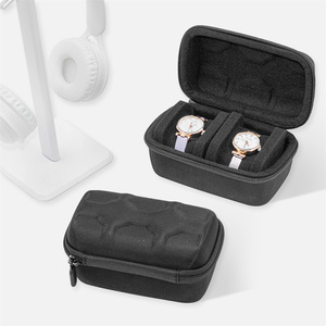 Hộp đồng hồ tổ chức/người đàn ông xem hiển thị lưu trữ trường hợp phù hợp với tất cả các đồng hồ đeo tay và đồng hồ thông minh lên đến 50mm 1,2,3,4,5 khe cắm màu đen - Product Image 3