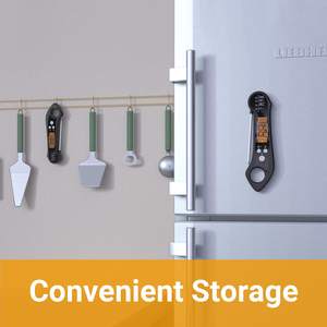 मांस थर्मामीटर तत्काल पढ़ा ओवन सुरक्षित अलार्म के साथ 1 में 2 दोहरी जांच डिजिटल खाद्य थर्मामीटर Backlight - Product Image 5