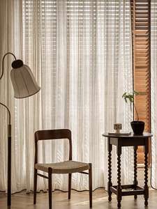 Pháp Linen Sheer Retro Đen bọc cạnh ánh sáng sang trọng chất lượng cao rèm cửa cho phòng khách - Product Image 3