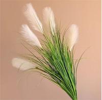 H091 Rangkaian Bunga Artificial PU Premium Berkualitas Tinggi, Rumput Foxtail Simulasi Nordik, Dekorasi Tanaman Hijau Palsu
