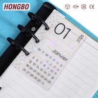 Étiquettes en plastique pour classeurs budgétaires Hongbo, best-seller, en français, à 3 trous, avec 12 mois comme inserts à feuilles mobiles
