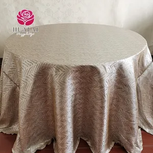 hot sale high end geometric round rectangle jacquard polyester champagne table cover cloth for wedding decoration events