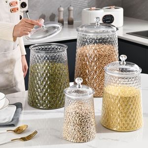 Food Storage Container Glass Jar With Lid Cylinder Shape For Tea Coffee Beans Grains Kitchen Storage 1.2L 3L 5L 9L - Product Image 1