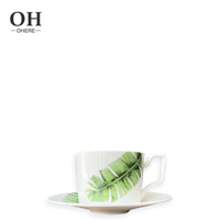Assiettes de présentation en porcelaine de luxe Ohere, motif Monstera Deliciosa, design minimaliste, certifiées CE, écologiques, pour location de mariage