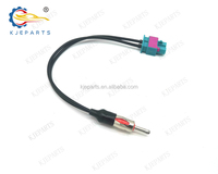 Kabel Harness Antena 12V dengan Konektor Double Fakras Din ke RCA Male, Berperingkat IP66 untuk Mobil Audi, VW, BMW, Ford