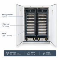 Incubateur d'œufs automatique pour poulets 9856, machine pour l'incubation des œufs de volaille à usage domestique et agricole