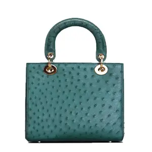 OEM ODM diseñador de marca de estilo de lujo de calidad de moda de piel de avestruz genuina de cuero pequeño Mini mujeres señora bolsos cruzados bolso