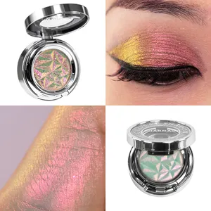 Augenmakeup Kosmetik hohe Pigmentierung vegan multichrome gepresste zweifarbige einzelne Chameleon-Eyeshadow