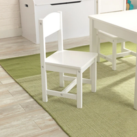 Ensemble table moderne et 4 chaises - Bureau d'étude blanc pour enfants pour chambre et salon avec dispositifs de sécurité