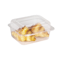 Emballage de pâtisserie Transparent PET Punnet Blister Fruits Secs Craquelins Snack Récipients En Plastique À Charnière Plateaux À Biscuits