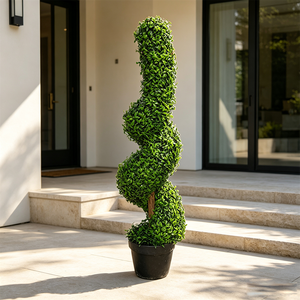 Arbre topiaire artificiel <span class=keywords><strong>en</strong></span> spirale, faux buis torsadé <span class=keywords><strong>en</strong></span> <span class=keywords><strong>pot</strong></span>, <span class=keywords><strong>plante</strong></span> <span class=keywords><strong>verte</strong></span> <span class=keywords><strong>en</strong></span> plastique résistant aux UV, durable pour l'aménagement extérieur - Product Image 5