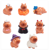 Décoration de jardin, fantôme de dessin animé d'Halloween, citrouille, vampire, momie, sorcière, chapeau, capybara, résine, animal, mini accessoires de maison de poupée, jouets pour enfants