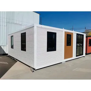 Popüler oluklu lüks modüler prefabrik evler genişletilebilir konteyner ev yatak odası prefabrik cam ucuz küçük ev