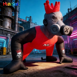 Personnages gonflables publicitaires sur mesure, directement de l'usine, modèle cochon guerrier avec couronne, costume de mascotte pour la promotion de la marque lors d'événements - Product Image 1