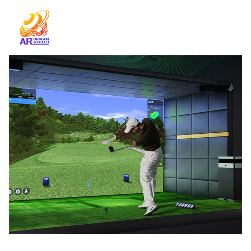 Golf simülatörü akıllı ekran Hologram ile interaktif projeksiyon Golf eğitim yardımları Golf kulüpleri topları eğlence kapalı