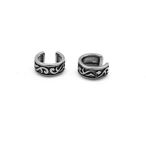 yunnique Clip-on <b>Earrings</b> Geometric Pattern Titanium Steel Ear Clips For Men And Women European Style Jewelry - Product Image 2