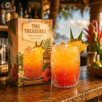 Verres à cocktail Tiki modernes hawaïens de 510 ml avec motif visage fantôme et totem pour les fêtes, le vin, la bière et les boissons froides