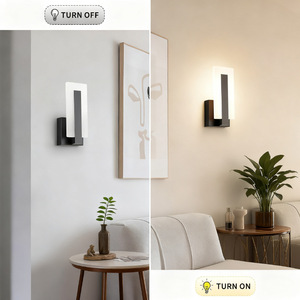 Modern Led <b>Wall</b> Lamp <b>Wall</b> Mounted Aluminum Body E27 Bulb Base White Shade For Bedroom Living Room Office <b>Lighting</b> - Product Image 2
