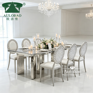 Tables et chaises de salle à manger modernes en acier inoxydable pour mariages à Dubaï, usage domestique, hôtelier et événementiel - Product Image 5