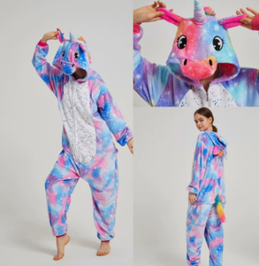 Nouvelle arrivée, combinaison en flanelle douce à capuche, motif licorne arc-en-ciel, costume de carnaval d'Halloween - Product Image 5