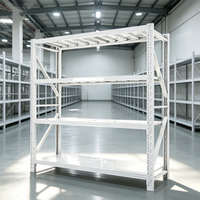 Étagères en acier fini électrostatique, blanc et bleu, modulables et réglables, pour entrepôt, garage, maison