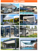 Pergolas bioclimatiques en aluminium, imperméables, avec revêtement en poudre, pergola extérieure, gazebo et pavillon
