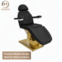 Table de massage électrique professionnelle moderne de haute qualité pour salon de beauté, 3 moteurs, base dorée pliable, pour traitement des cils