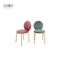 Chaise de salle à manger moderne pour enfants, dossier rond en velours, avec pieds en métal doré, chaise d'appoint pour restaurant, hôtel, utilisation en extérieur