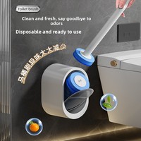 Brosse de toilette jetable QY en plastique moderne avec têtes de rechange désodorisantes et solubles pour usage domestique
