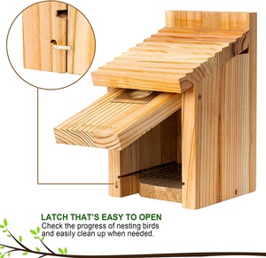 Offre Spéciale prime Sapin Bois Robuste Boîte de Nidification Des Oiseaux Pour l'extérieur <span class=keywords><strong>cage</strong></span> à oiseaux animaux maison sur arbre décor de jardin avec une corde suspendue - Product Image 3