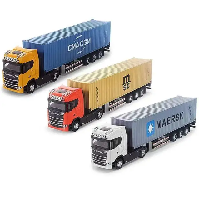 Hot Sale Model Diecast Toys Engineering Transport Container Lorry Vehicle Alloy Truck Toy for Boys