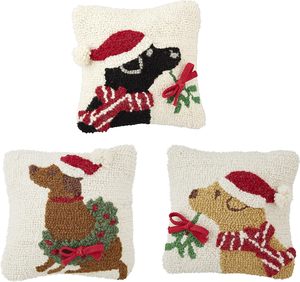 Christmas Theme Designer <strong>Personalised</strong> Hook <strong>Pillow</strong> <strong>Case</strong> Cushion Cover Dog Pattern Decorative Cushion - Product Image 5