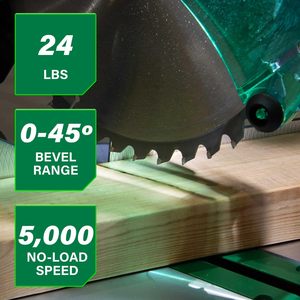 เลื่อยองศา Metabo HPT ขนาด 10 นิ้ว แบบใบเลื่อยเดี่ยว 15 แอมป์ ใช้ไฟฟ้า พร้อมระบบตัดแม่นยำ Xact Cut Shadow Line - Product Image 2