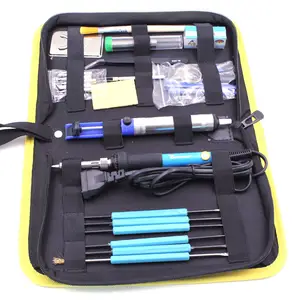 Solder Iron 60W US EU Plug 110 / 220V Adjustable Temperature Electric Soldering Kit + 5pcs Tips Portable Welding Repair Tool Set