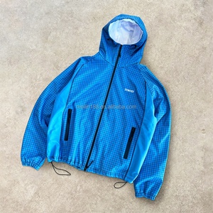 Fashion Designer Custom Windbreaker Nylon <b>Zip</b> <b>up</b> <b>Jackets</b> High Quality Hoody Coat Plaid Windproof Waterproof Windbreaker <b>Jacket</b> - Product Image 1