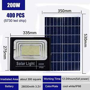Lámpara Solar LED para Exteriores de 2000w 3000w 5000w, Lámpara Solar de Calle, Resistente al Agua, Reflector Solar de 1000w para Exteriores con Luz Blanca Cálida - Product Image 2