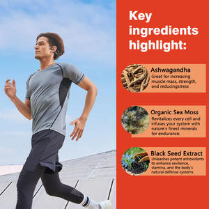 Meilleures ventes Améliorer le système immunitaire et digestif Supplément d'ashwagandha et d'algues marines pour hommes Capsules multivitaminées - Product Image 3