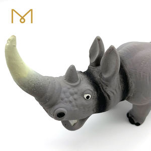 Özel yumuşak lateks rinoceros kauçuk köpek ve çocuklar gıcırtılı şeyler hayvanlar oyuncaklar - Product Image 5