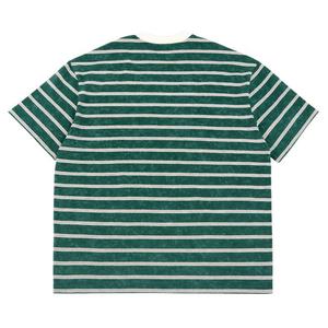 Vintage Wash Stripe Tshirt Lâche Grande Taille Coton Jersey Respirant Grande Taille avec Logo Avant Personnalisé Conception Vierge - Product Image 2