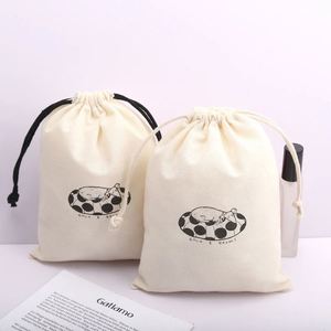 Organic 100% Cotton Cosmetic Skincare <b>Bottle</b> <b>Bag</b> Custom Logo Printed <b>Gift</b> Soap Packing Cotton Drawstring Dust Pouch - Product Image 4