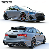 Kit de Carrocería para Audi RS6 C8 RS7, Fibra de Carbono, Estilo P, Alerón Delantero, Faldones Laterales, Difusor Trasero, Accesorios para Automóviles