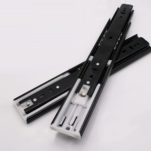 현대 45mm 폭 소프트 클로즈 서랍 슬라이드 <span class=keywords><strong>8</strong></span> 10 12 14 16 18 20 인치 블랙 메탈 볼 베어링 트리플 연장 푸시 오픈 주방 - Product Image 3