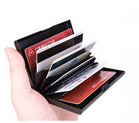 Dompet Kartu Kredit Minimalis Tipis Serat Karbon dengan Penutup Kancing Khusus dan Pelindung RFID