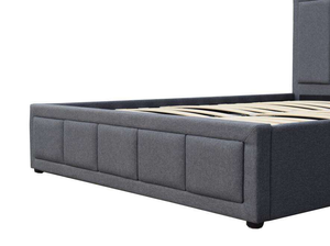 Lit rembourré de style italien avec cadre en bois de lierre contreplaqué de 1,2 cm d'épaisseur, taille Queen/King, livraison en une seule boîte - Product Image 5