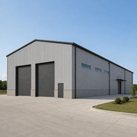 Entrepôt préfabriqué en structure métallique, conception résistante aux vents, atelier métallique préfabriqué isolé, garage de stockage, bâtiment industriel